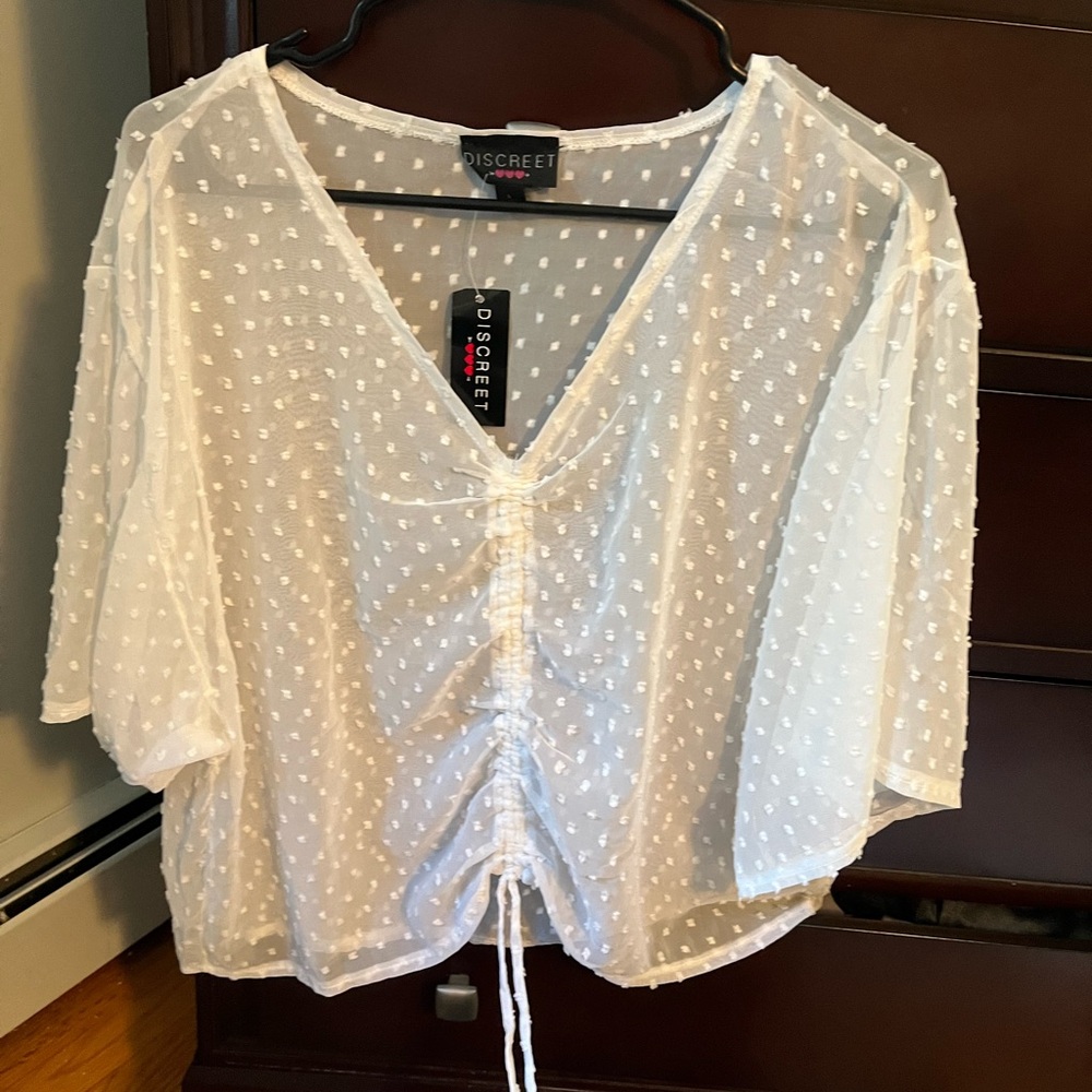 White see through blouse
